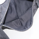 GUCCI GG Canvas Waist bag Black Silver 28566 Auth 168615-23