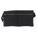GUCCI GG Canvas Waist bag Black Silver 28566 Auth 168615-3