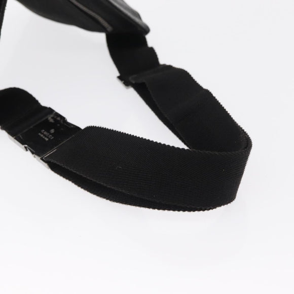 GUCCI GG Canvas Waist bag Black Silver 28566 Auth 168615