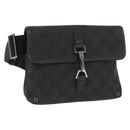 GUCCI GG Canvas Jackie Waist bag Black Silver 92543 Auth 168617-1