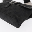 GUCCI GG Canvas Jackie Waist bag Black Silver 92543 Auth 168617-11