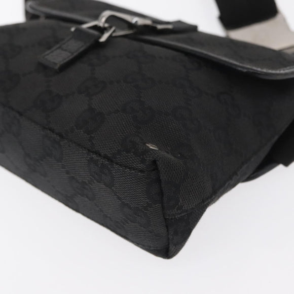GUCCI GG Canvas Jackie Waist bag Black Silver 92543 Auth 168617