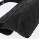 GUCCI GG Canvas Jackie Waist bag Black Silver 92543 Auth 168617-12