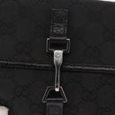 GUCCI GG Canvas Jackie Waist bag Black Silver 92543 Auth 168617-14