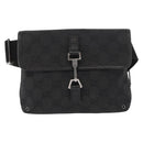GUCCI GG Canvas Jackie Waist bag Black Silver 92543 Auth 168617-2