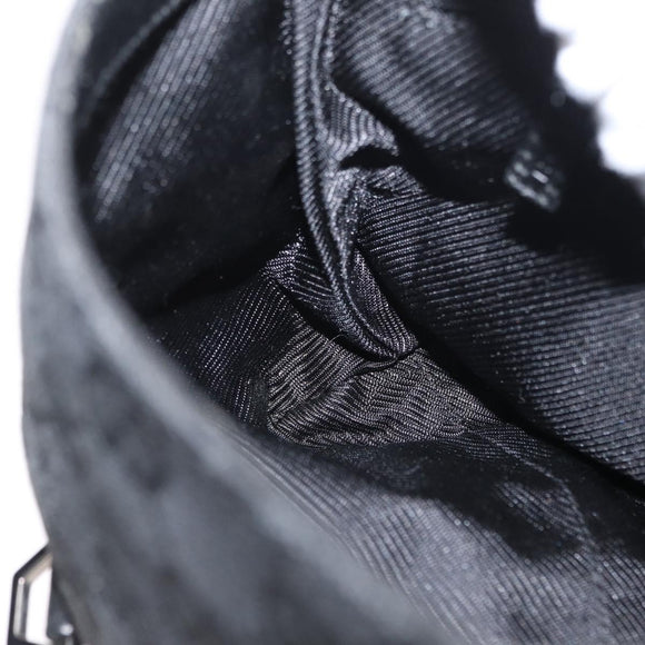 GUCCI GG Canvas Jackie Waist bag Black Silver 92543 Auth 168617