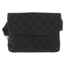 GUCCI GG Canvas Jackie Waist bag Black Silver 92543 Auth 168617-3