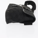 GUCCI GG Canvas Jackie Waist bag Black Silver 92543 Auth 168617-4