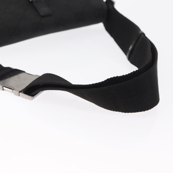 GUCCI GG Canvas Jackie Waist bag Black Silver 92543 Auth 168617