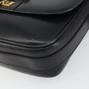 CELINE Shoulder Bag Leather Black Gold Auth 168618-10