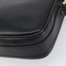 CELINE Shoulder Bag Leather Black Gold Auth 168618-12