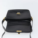 CELINE Shoulder Bag Leather Black Gold Auth 168618-15