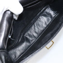 CELINE Shoulder Bag Leather Black Gold Auth 168618-17