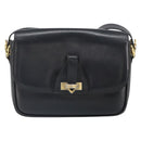 CELINE Shoulder Bag Leather Black Gold Auth 168618-2