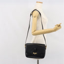 CELINE Shoulder Bag Leather Black Gold Auth 168618-23