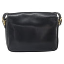 CELINE Shoulder Bag Leather Black Gold Auth 168618-3
