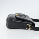 CELINE Shoulder Bag Leather Black Gold Auth 168618-4