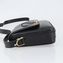 CELINE Shoulder Bag Leather Black Gold Auth 168618-5