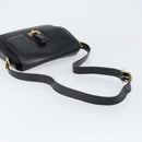 CELINE Shoulder Bag Leather Black Gold Auth 168618-7