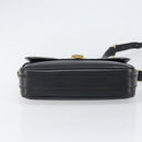 CELINE Shoulder Bag Leather Black Gold Auth 168618-9
