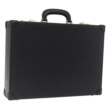 LOEWE Anagram Trunk Leather Black Gold Auth 168623