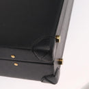 LOEWE Anagram Trunk Leather Black Gold Auth 168623-8