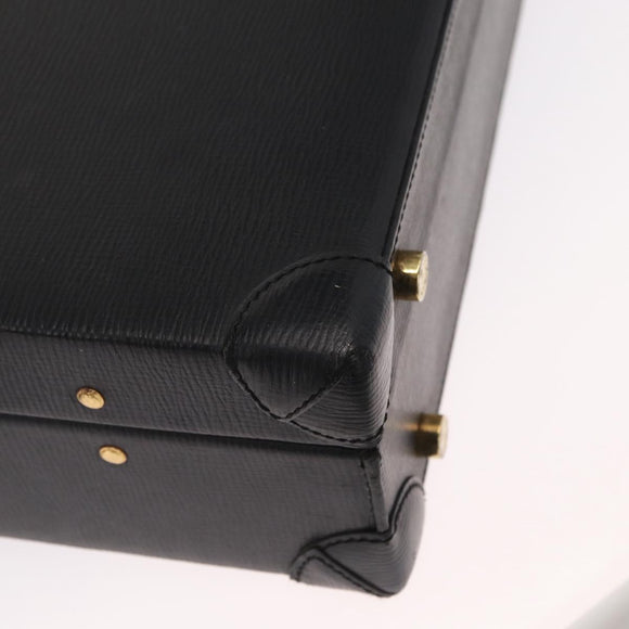 LOEWE Anagram Trunk Leather Black Gold Auth 168623