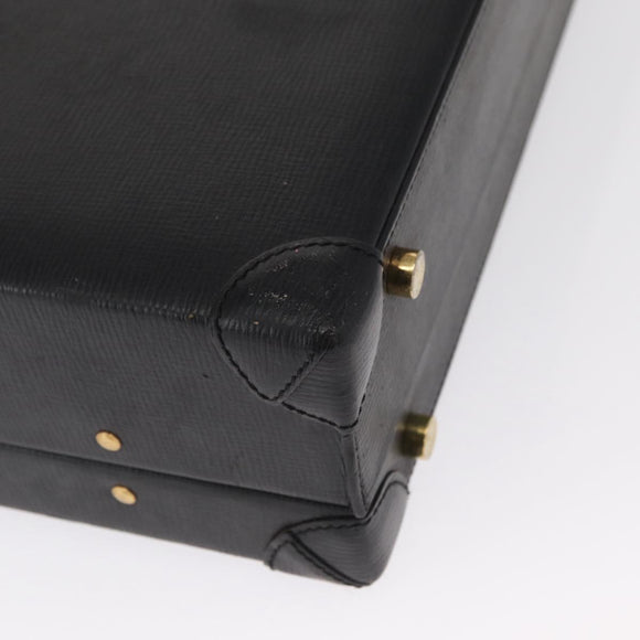 LOEWE Anagram Trunk Leather Black Gold Auth 168623