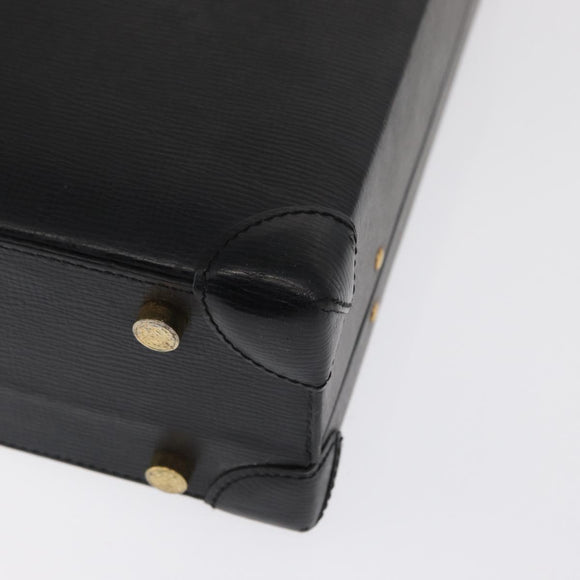 LOEWE Anagram Trunk Leather Black Gold Auth 168623