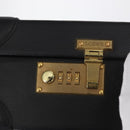LOEWE Anagram Trunk Leather Black Gold Auth 168623-19
