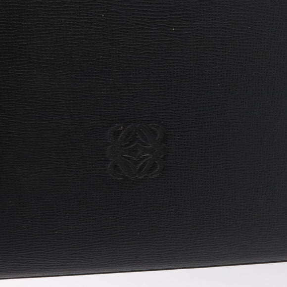 LOEWE Anagram Trunk Leather Black Gold Auth 168623