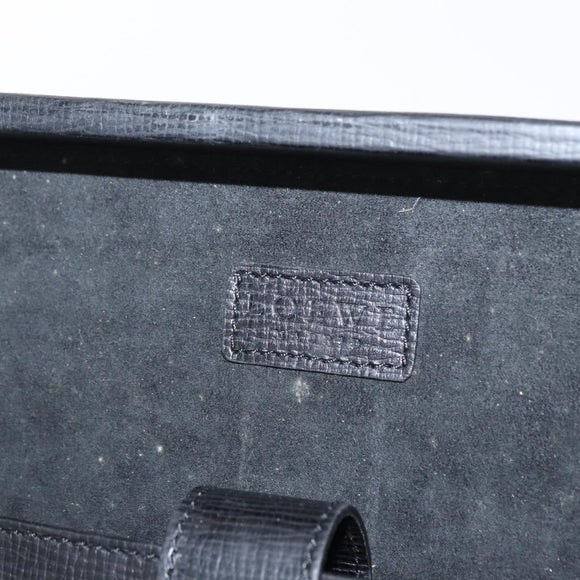 LOEWE Anagram Trunk Leather Black Gold Auth 168623