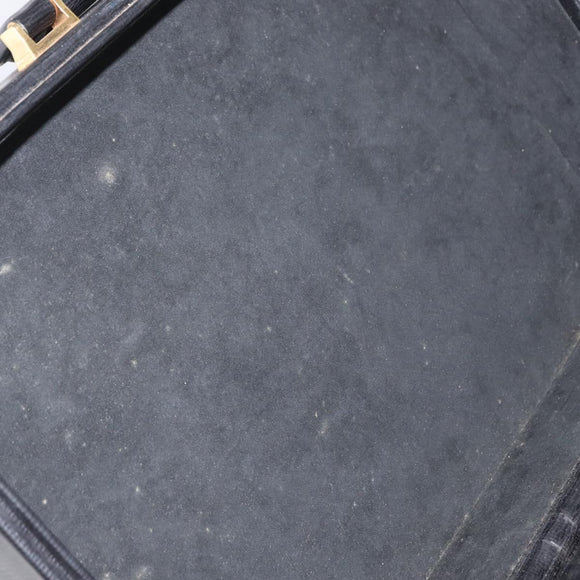 LOEWE Anagram Trunk Leather Black Gold Auth 168623