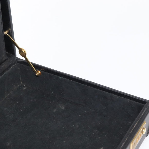 LOEWE Anagram Trunk Leather Black Gold Auth 168623