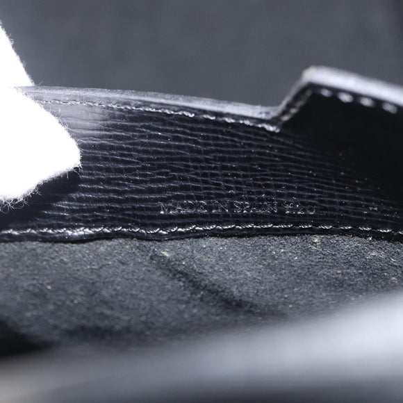 LOEWE Anagram Trunk Leather Black Gold Auth 168623