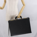 LOEWE Anagram Trunk Leather Black Gold Auth 168623-24