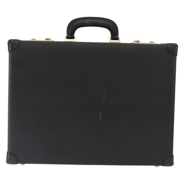 LOEWE Anagram Trunk Leather Black Gold Auth 168623 - 0