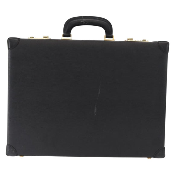 LOEWE Anagram Trunk Leather Black Gold Auth 168623
