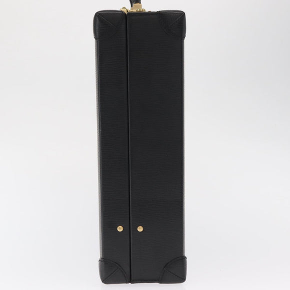 LOEWE Anagram Trunk Leather Black Gold Auth 168623