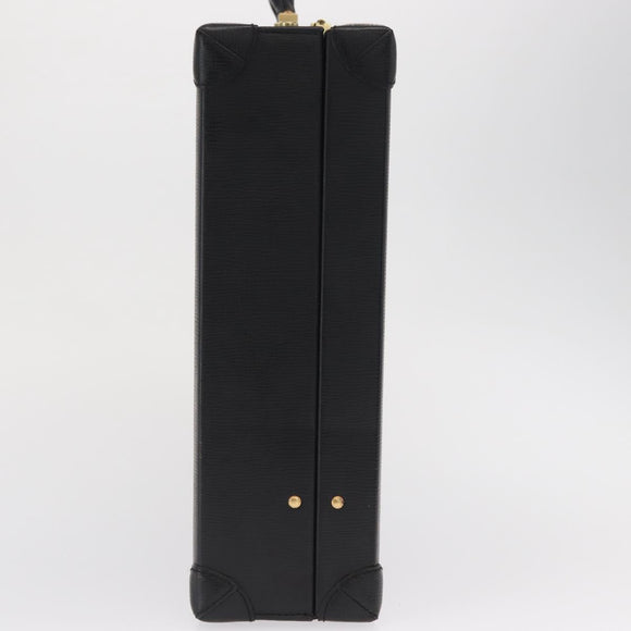 LOEWE Anagram Trunk Leather Black Gold Auth 168623