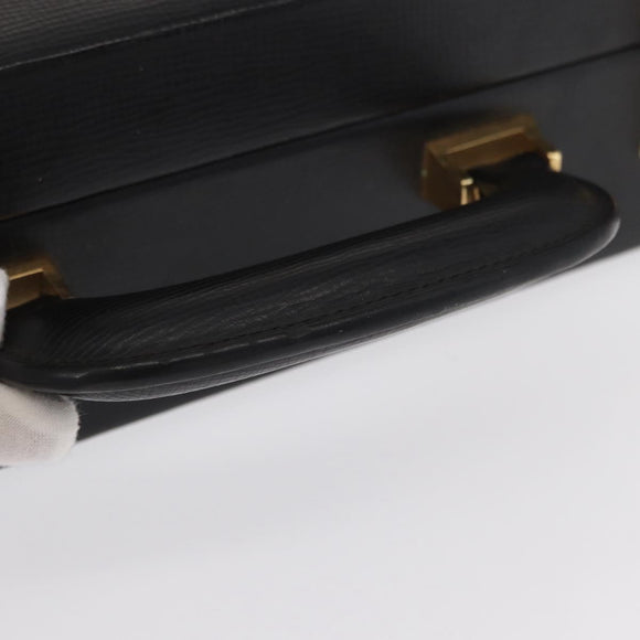 LOEWE Anagram Trunk Leather Black Gold Auth 168623