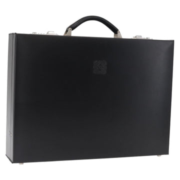 LOEWE Anagram Trunk Leather Black Silver Auth 168624