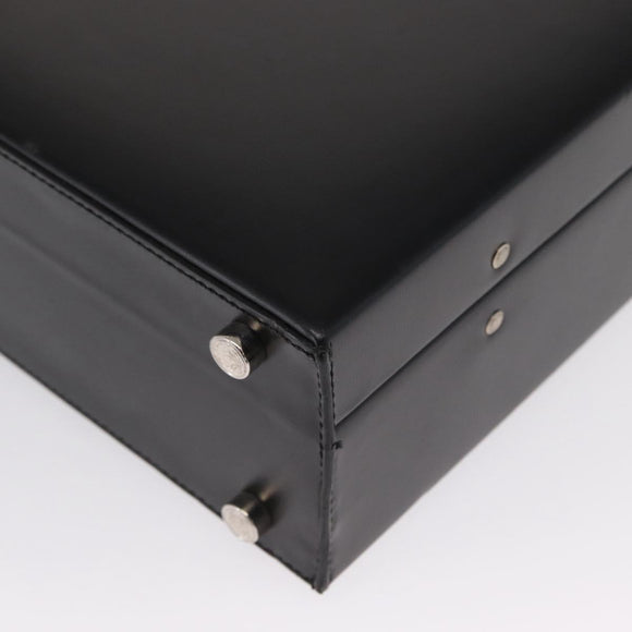 LOEWE Anagram Trunk Leather Black Silver Auth 168624