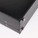 LOEWE Anagram Trunk Leather Black Silver Auth 168624-16