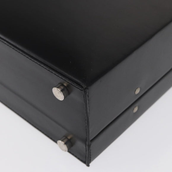 LOEWE Anagram Trunk Leather Black Silver Auth 168624