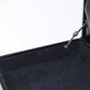 LOEWE Anagram Trunk Leather Black Silver Auth 168624-21