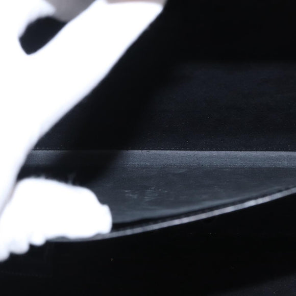 LOEWE Anagram Trunk Leather Black Silver Auth 168624