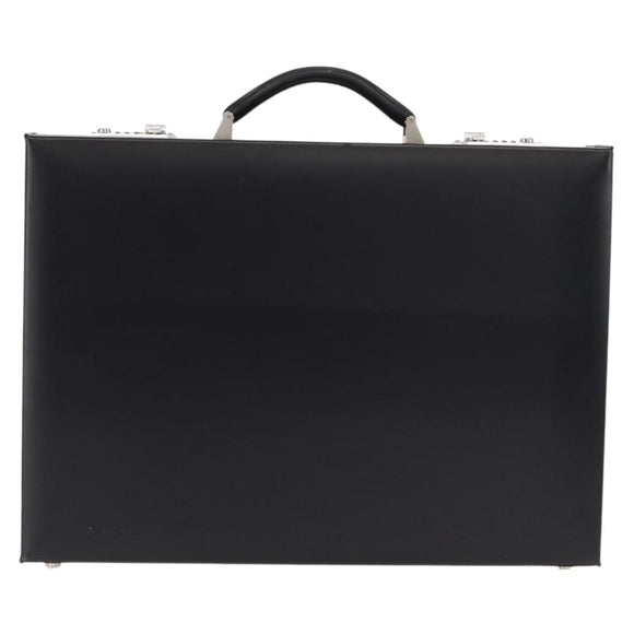 LOEWE Anagram Trunk Leather Black Silver Auth 168624