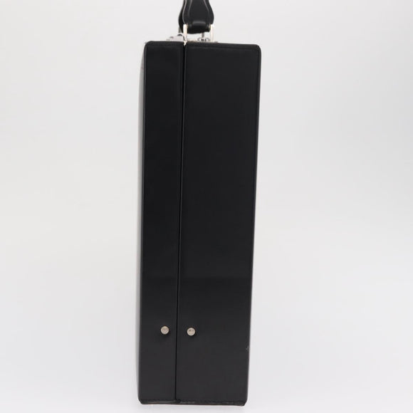 LOEWE Anagram Trunk Leather Black Silver Auth 168624