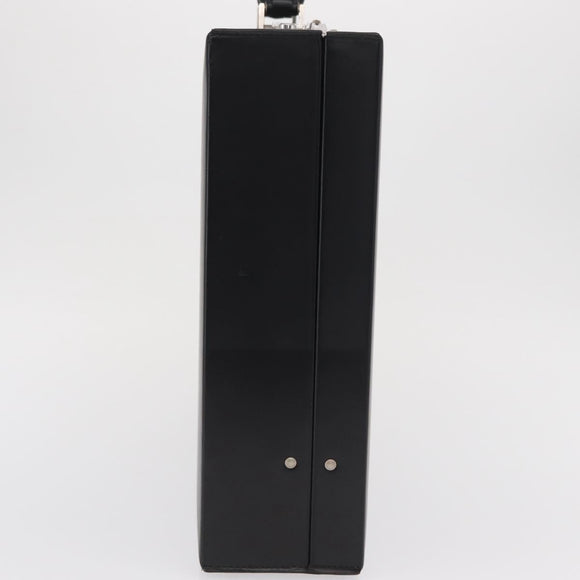 LOEWE Anagram Trunk Leather Black Silver Auth 168624